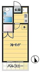 コーポ竹島 1階1Kの間取り