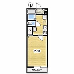 アンビション川越 2階1Kの間取り