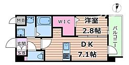エステムコート新大阪XVIパルス 9階1DKの間取り