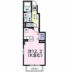 サニーブリーゼ 1階1Kの間取り