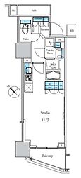 パークアクシス滝野川ラブリーズ ワンルームの間取図画像