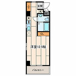 アフィーノ川崎 ワンルームの間取図画像