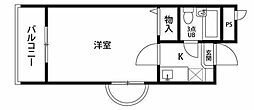 プレジデント1 1Kの間取図画像