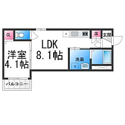 Fasecia諏訪ノ森 1LDKの間取図画像