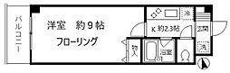 サンハイム常盤台 3階1Kの間取り