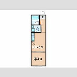 Ｍレジデンス 1階1DKの間取り