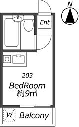 パレス新小岩 ワンルームの間取図画像
