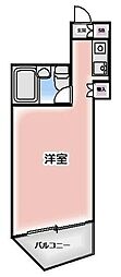 スプリングハイツII 3階ワンルームの間取り