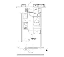 パークアクシス押上 8階ワンルームの間取り