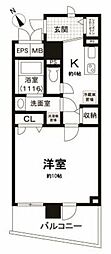 サンタグリュス・武蔵小山 1Kの間取図画像