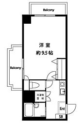 アサカシオン三軒茶屋 1Kの間取図画像