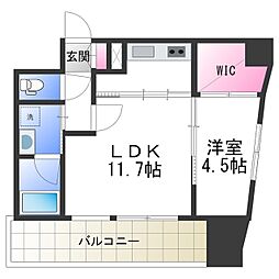 グレイス阿倍野松崎 4階1LDKの間取り