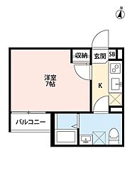 beltempo 1Kの間取図画像
