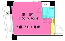 大野第一ビル 7階ワンルームの間取り