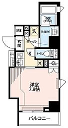都営新宿線 菊川駅 徒歩8分の賃貸マンション 6階1Kの間取り