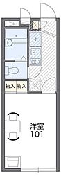 レオパレスセルサスII 2階1Kの間取り