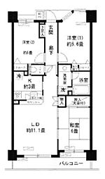 コスモ葛西臨海公園ロイヤルコート 5階3LDKの間取り