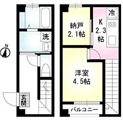 LUMIERE南品川A 1階1SKの間取り