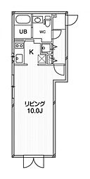 ルクレ東新宿 3階ワンルームの間取り