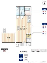 MaisondeCiEL ワンルームの間取図画像