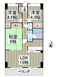 ヴィバーチェ武里 3LDKの間取図画像