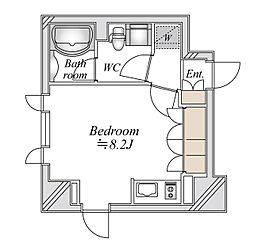 La Douceur浅草橋 5階ワンルームの間取り