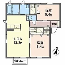 アルテールＢ 201 ｜ 宮城県亘理郡亘理町逢隈牛袋字谷地添155-3（賃貸アパート2LDK・2階・57.20㎡） その2