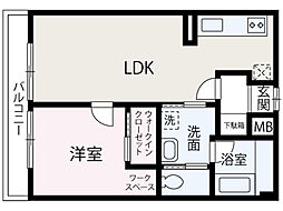 保第一ビル 1LDKの間取図画像