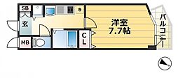 プレサンス神戸駅前グランツ 7階1Kの間取り
