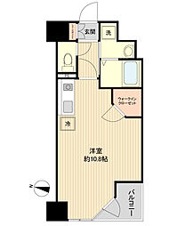 仙台市地下鉄東西線 青葉通一番町駅 徒歩6分の賃貸マンション 10階ワンルームの間取り