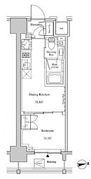 ザ・パークハビオSOHO高田馬場テラス 1DKの間取図画像