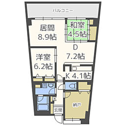 アイランドシティインフィニガーデンS棟 2SLDKの間取図画像