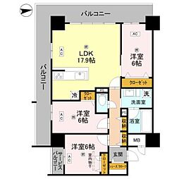 グラントリアノン緑地公園 3LDKの間取図画像