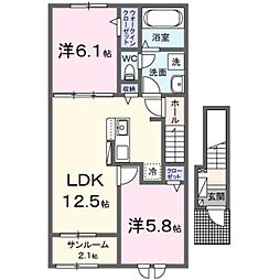 ル・ブリス 2LDKの間取図画像