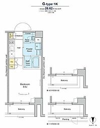 プラウドフラット品川大井町 1階1Kの間取り