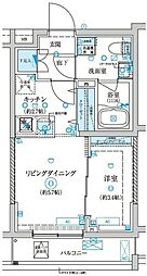 ベルシード王子神谷 5階1LDKの間取り