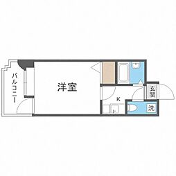 エステート・モア天神DUO 1Kの間取図画像