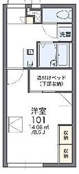 レオパレスコーポフルール 1Kの間取図画像