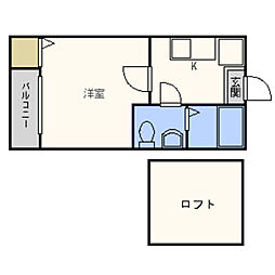 ガーラ大橋 1Kの間取図画像