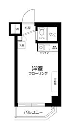 マートルコート森下 2階ワンルームの間取り