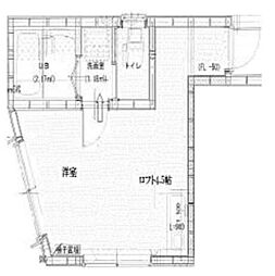 都営浅草線 馬込駅 徒歩7分の賃貸アパート 2階ワンルームの間取り