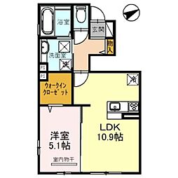 ポルトボヌール 1LDKの間取図画像