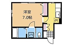 メゾン小谷田2 1Kの間取図画像