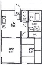 柳澤コーポ 2DKの間取図画像