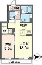 サンワハウス 2階1LDKの間取り