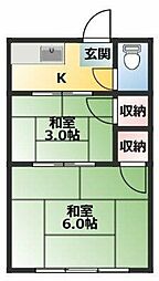 日東住宅二号館 3階2Kの間取り