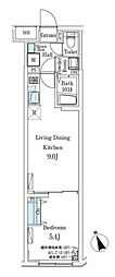 クレアテイフ駒澤大学前 1LDKの間取図画像
