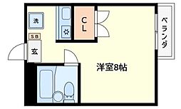 ハイツ桑岡第2桑岡ビル ワンルームの間取図画像
