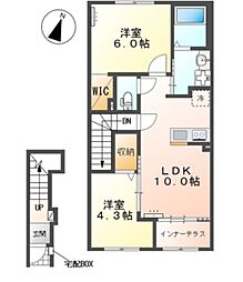サンプレスII 2LDKの間取図画像