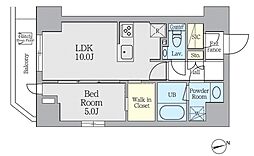 CRESTCOURTUENO 1LDKの間取図画像